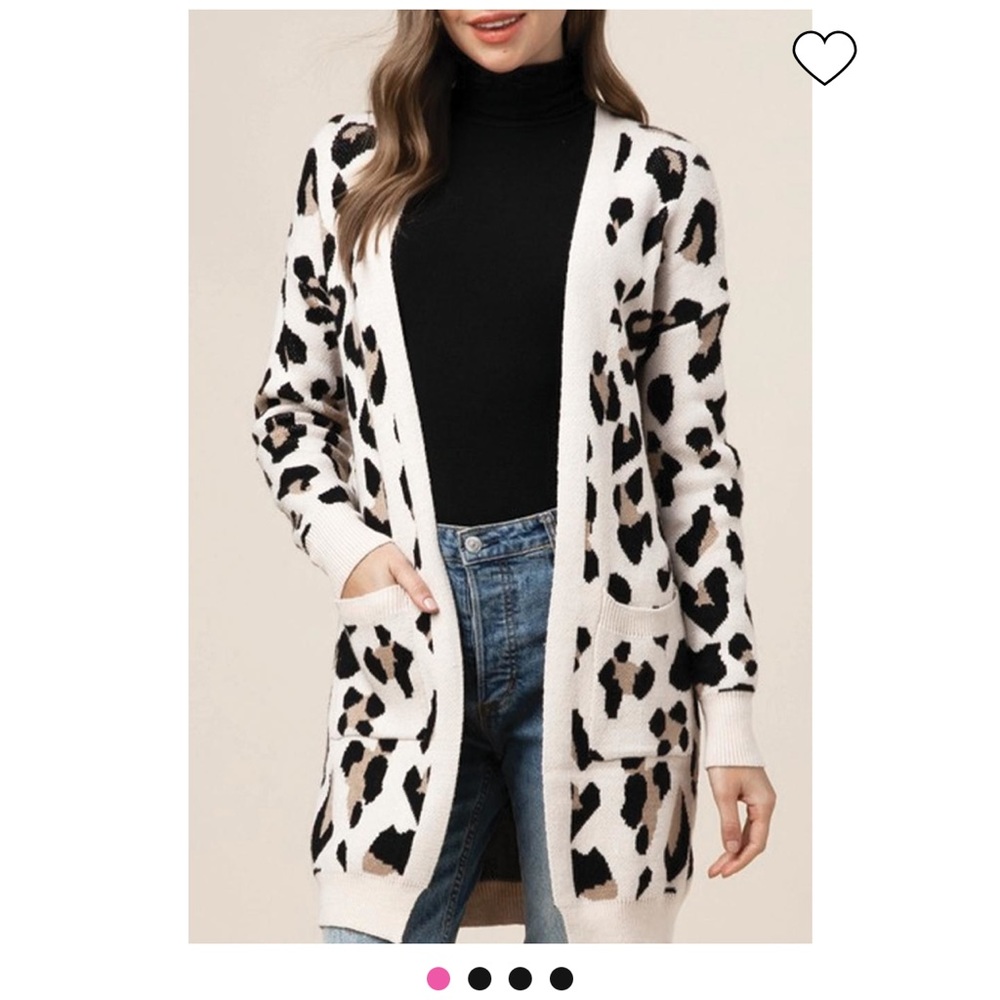 Tan leopard print cardigan 1X entro